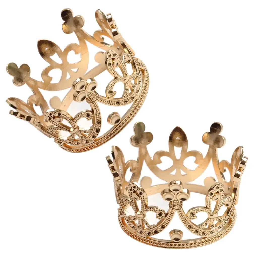 2Pieces Princess Bridal Wedding  Rhinestone  Round Mini Crown Tiara