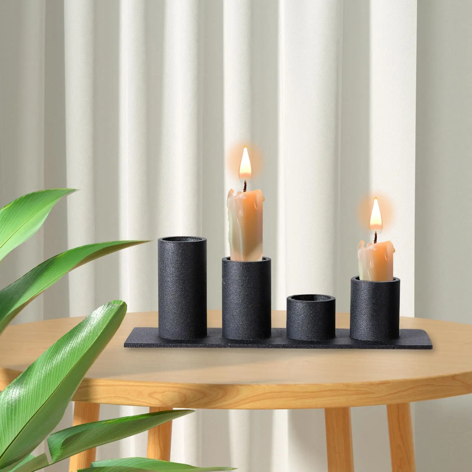 Pillar Candle Holder Iron Candlestick Accessory Candleholder Decorative Candle Stand for Party Desktop Wedding Home Anniversary