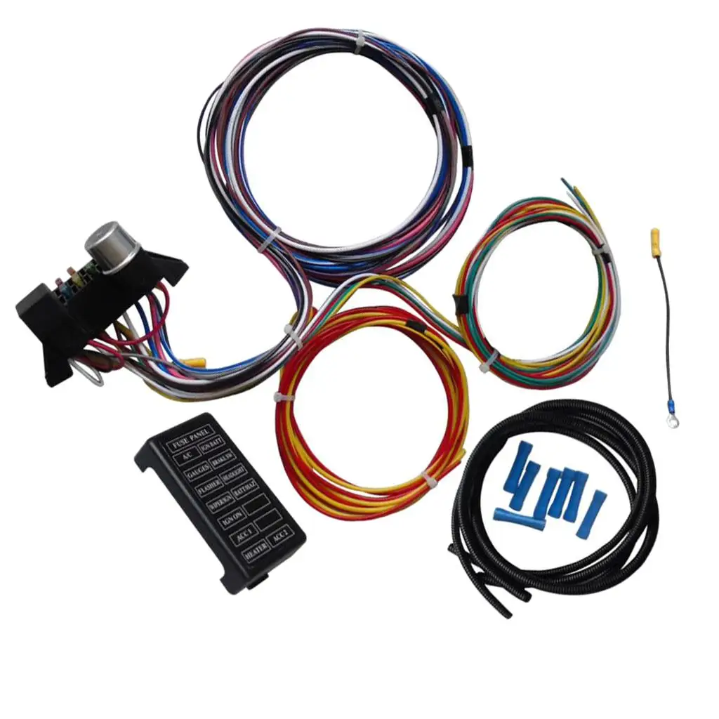 Universal Wiring Harness, 12 Circuit Wiring Harness,    Muscle  Rods 12V