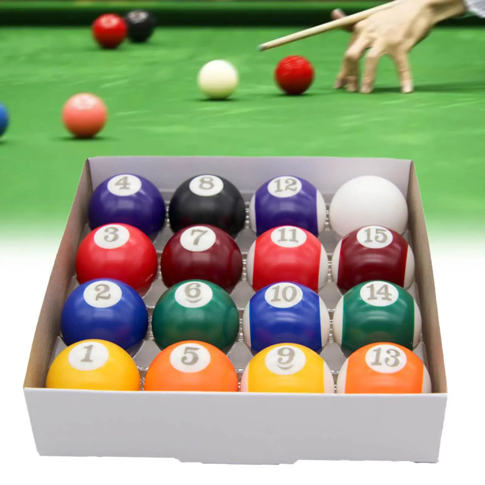 16Pcs Mini Pool Ball Lightweight 1.26`` Resin Children Billiard Ball Toy for Desktop Indoor Recreation Leisure Sports Games