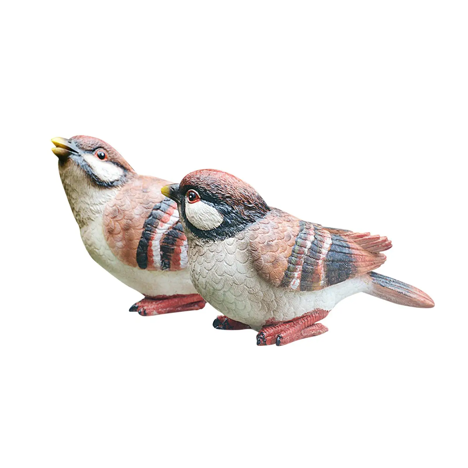 2Pcs Bird Statues Decorative Simulation Art Crafts Ornament Sculpture Figurines for Bookcase Outdoor Indoor Yard Office Lawn