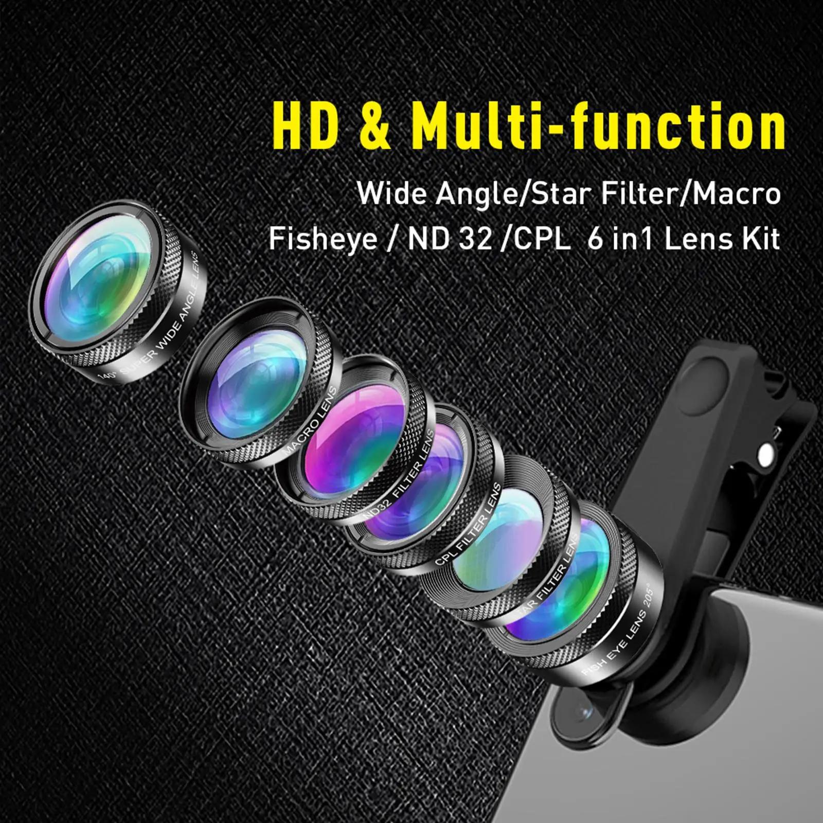 Phone Camera Lens Kit 140 Wide-Angle Lens for Most of Smartphone Clip-on