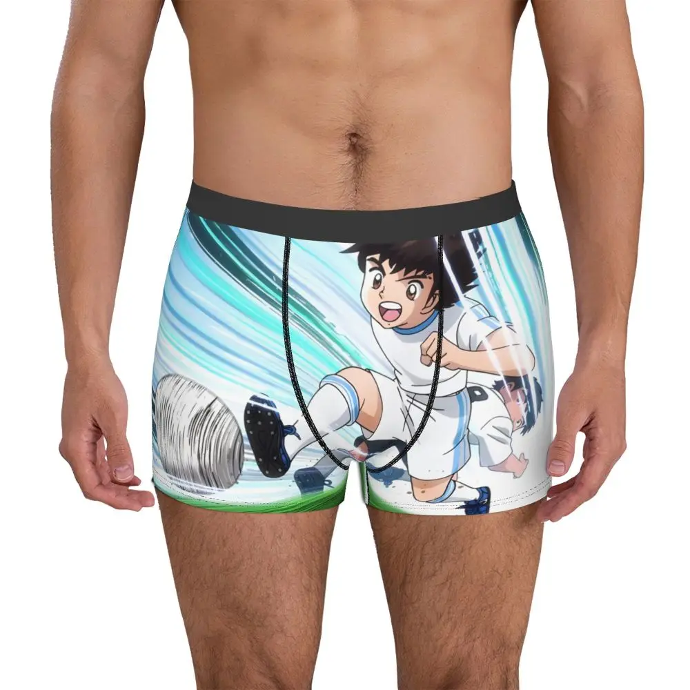 Kick The Football Captain Tsubasa Soccer Anime Underpants Breathbale Panties Male Underwear Print Shorts Boxer Briefs