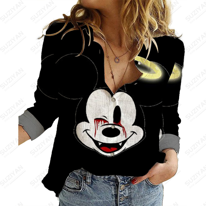 disney moda disney gráfico solto camisa nova moda nova moda feminina topo mickey mouse temperamento