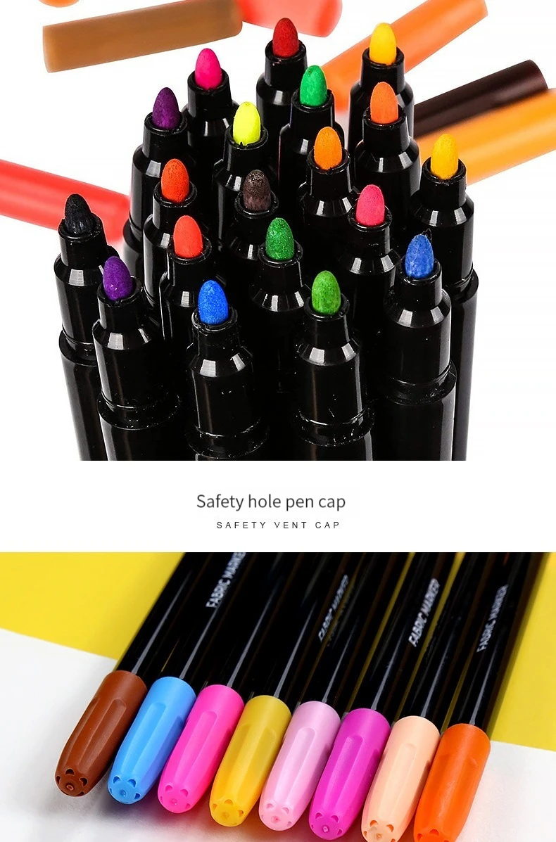 12 Farben/Set, wasserdicht, farbecht, Stoff, Textilmarkierungsstift, Permanentstift für DIY-Kleidung, Kunst, Graffiti, Zeichnung, Malstift – Detail 8