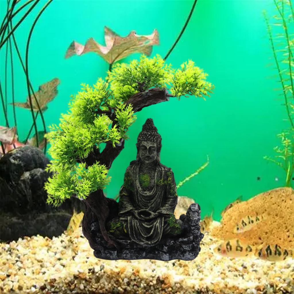 Creative Aquarium Landscape Desktop Ornaments Buddha Figurine Resin Moss