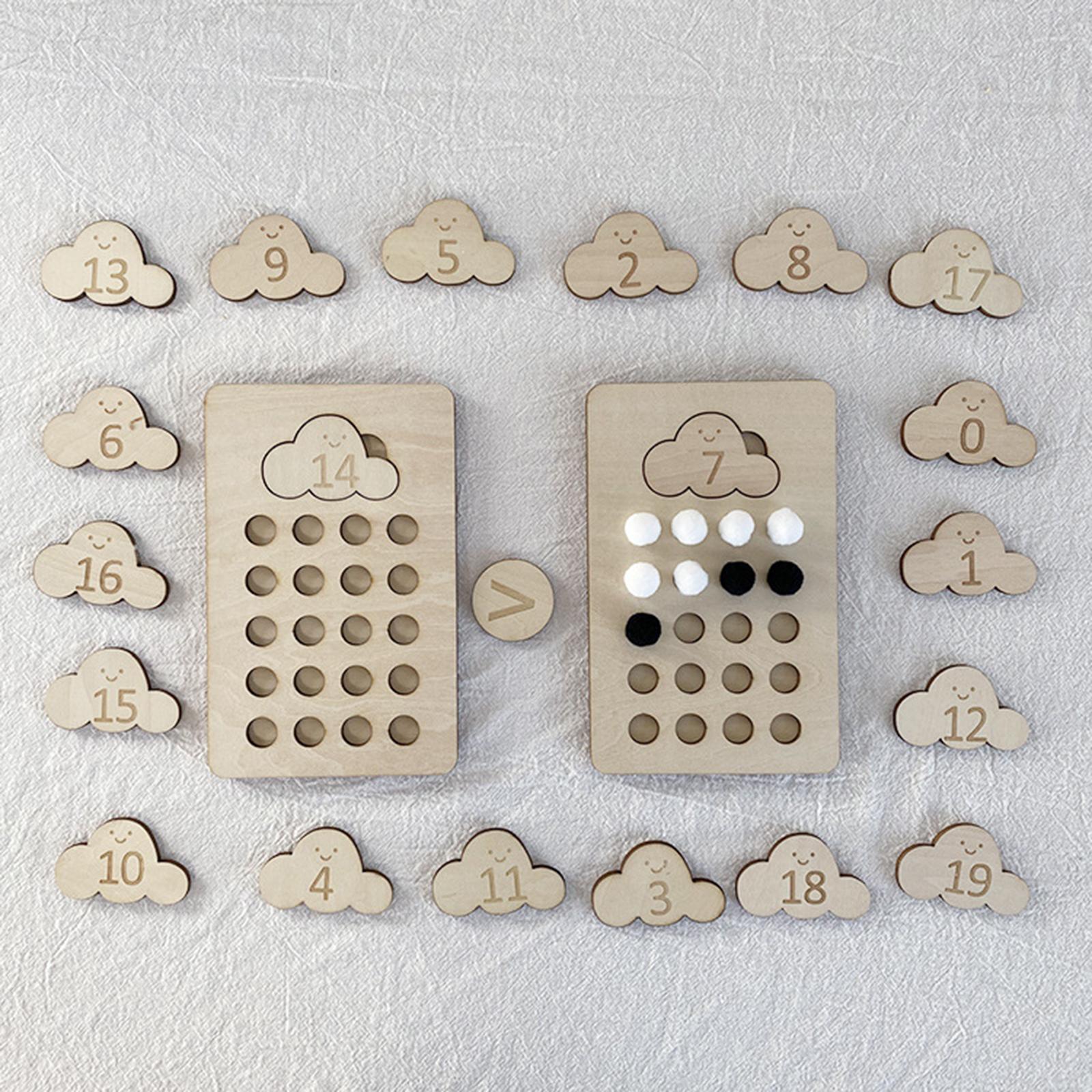 Sorting Toy Counting Geometry Cloud Wooden Toys Learning Toys Board Game for Kids Girls Baby Toddlers Children