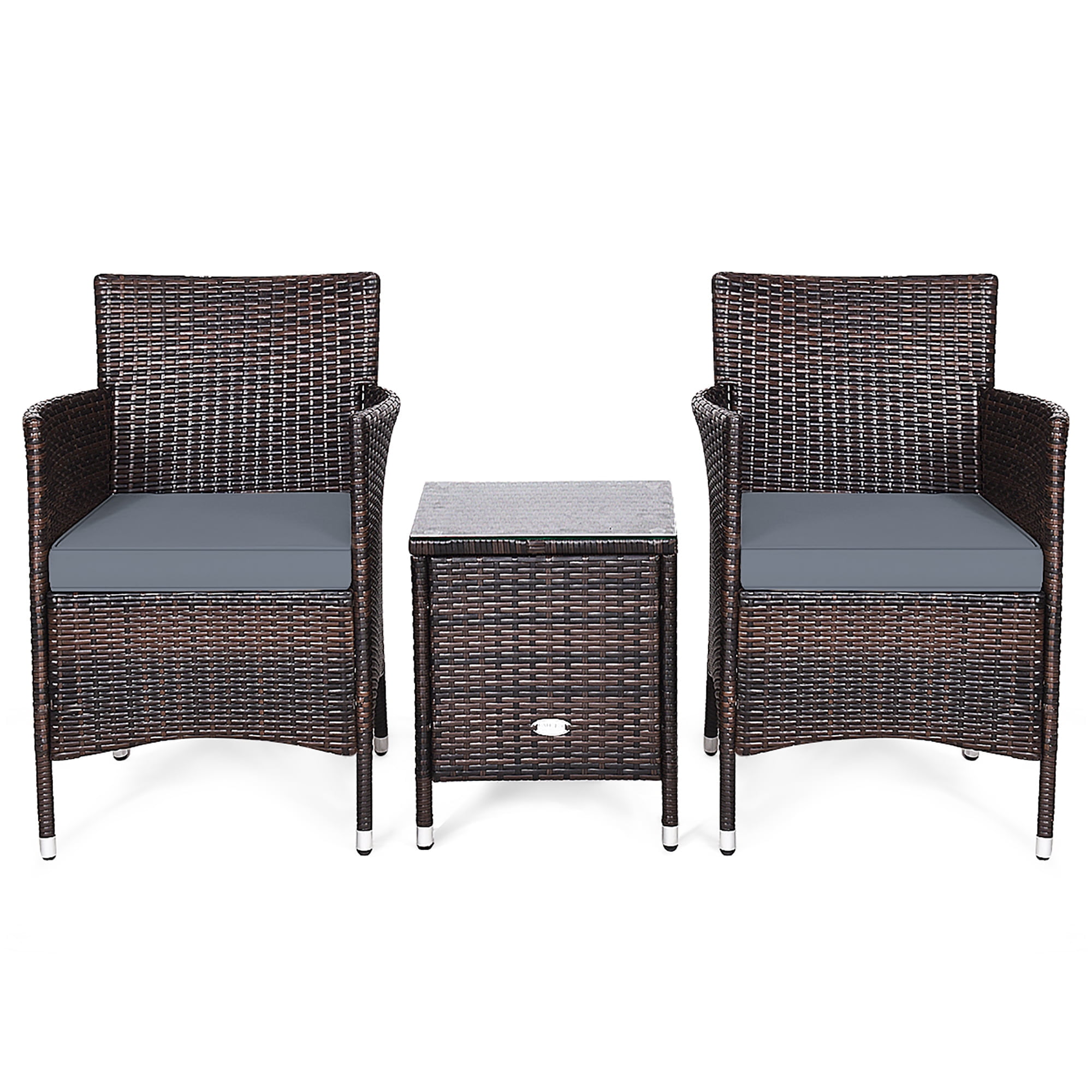 Title 4, Outdoor 3 PCS PE Rattan Korbmöbel Sets Stühle C...