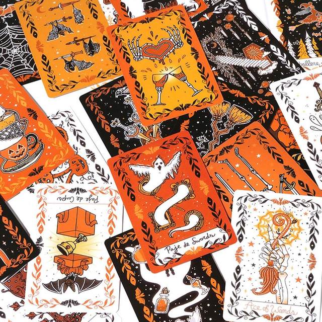 Baralho de Tarot Halloween, Oracle Card, Gato Preto, Pumpkin Pattern, Jogos  de Baralho, 11.3x6.3x3.2cm, 78Pcs - AliExpress