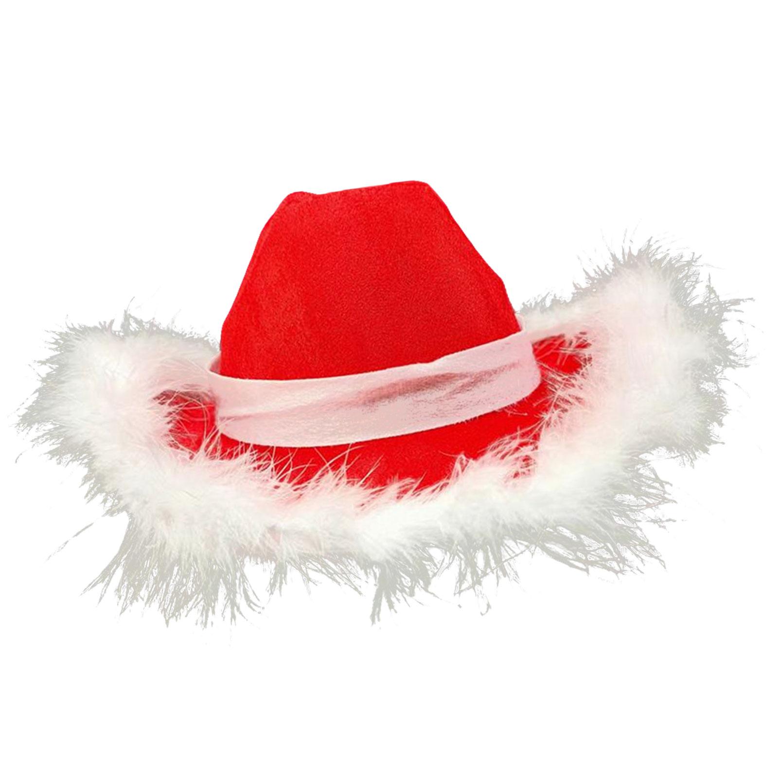 Cowgirl Hat Western Cowboy Hat Cap for Christmas Holiday Costume Theme Party Santa Claus