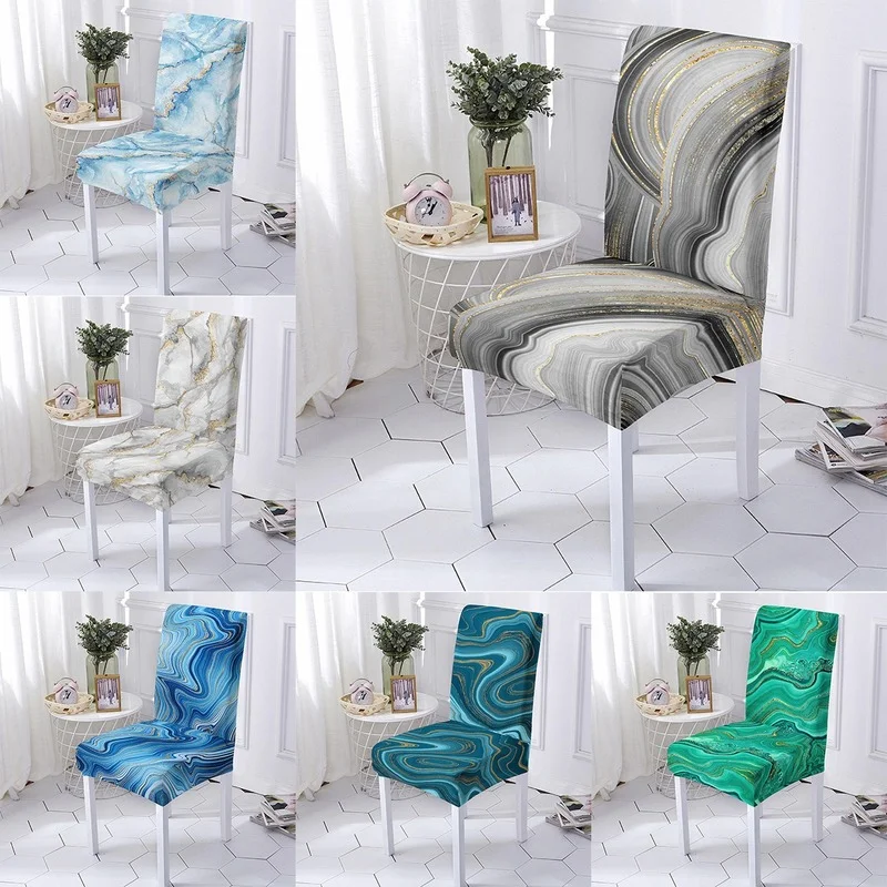 Marbling Print Dining Chair Cover 16 Chair And Sofa Covers