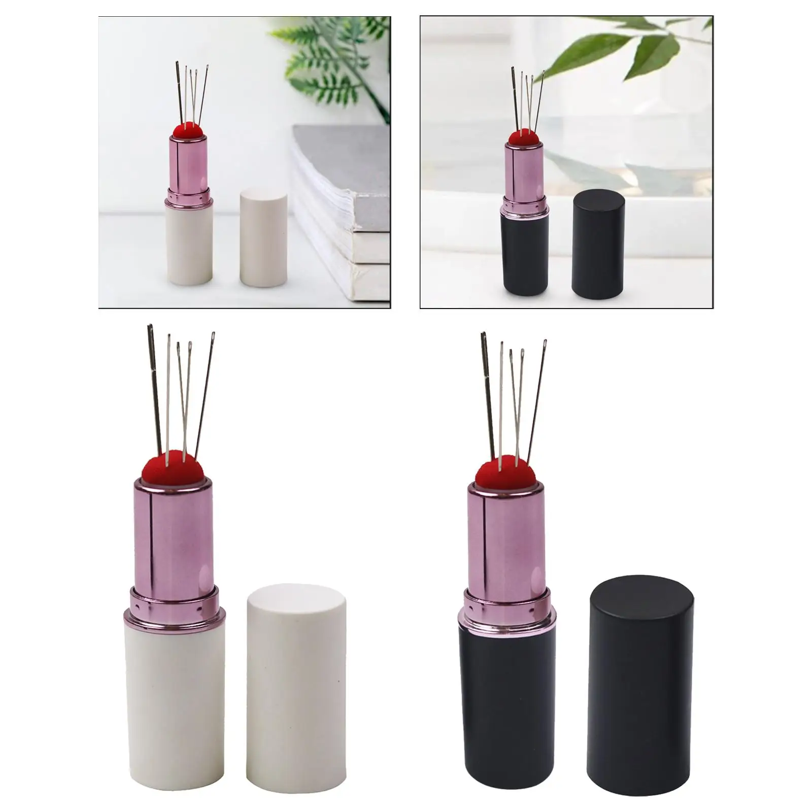 Lipstick Shaped Pin Cushion Pin Holder for Hand Needlework Knitting Quilting
