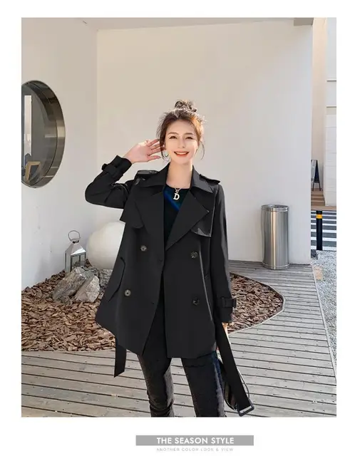 Fashionable trench coat short women's spring and autumn coat 