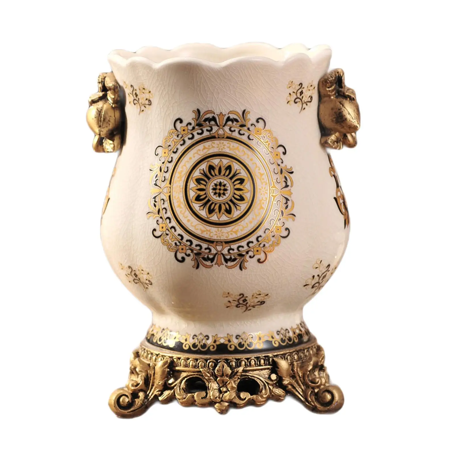 Chinese Style Vase Flower Arrangement Elegant Art Crafts Handicraft Flowerpot for Home Tabletop Ornaments