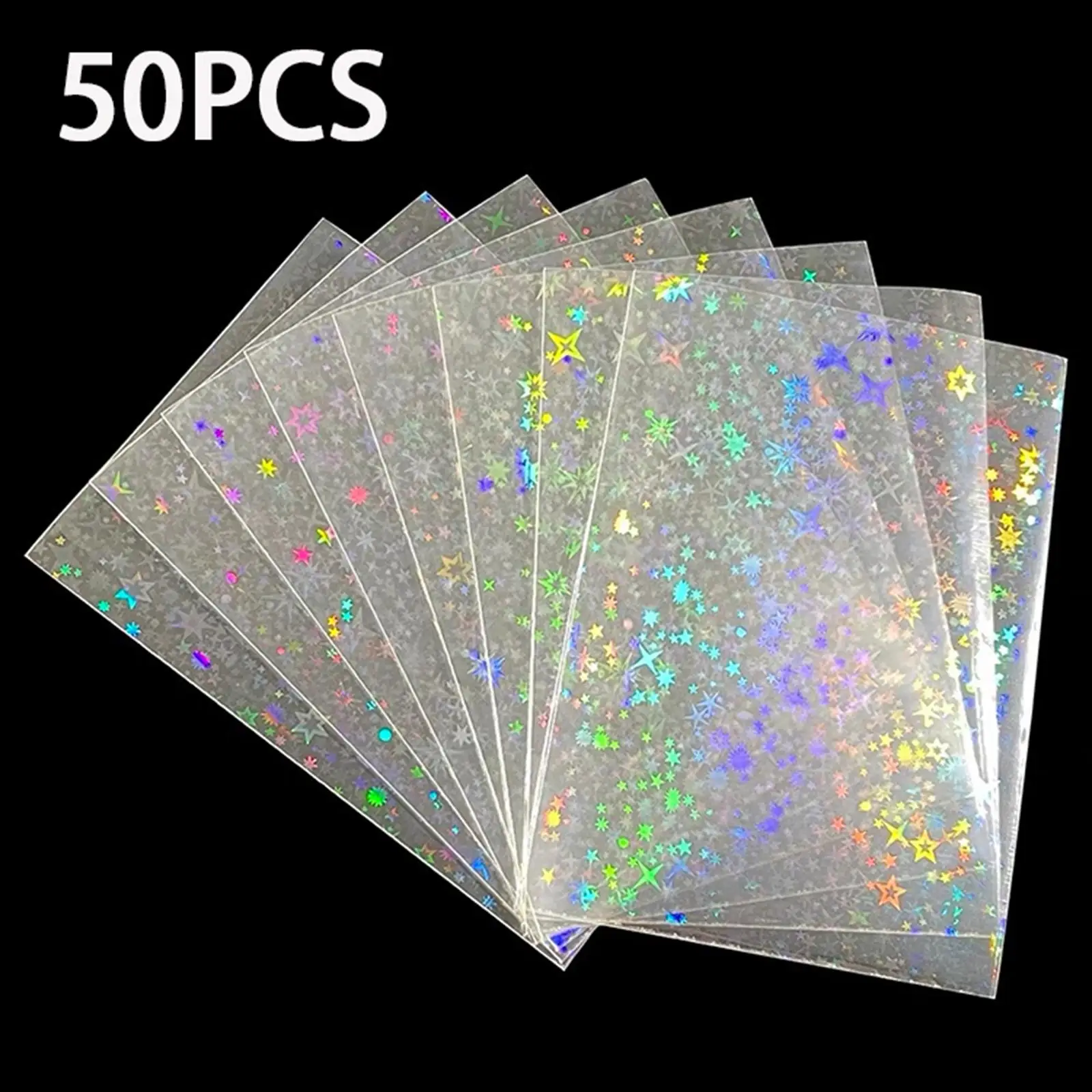 50 Pieces Holographic Foil Protective Cover Trading Cards Shield Cover Card Protector Holographic Foil Protective Cover