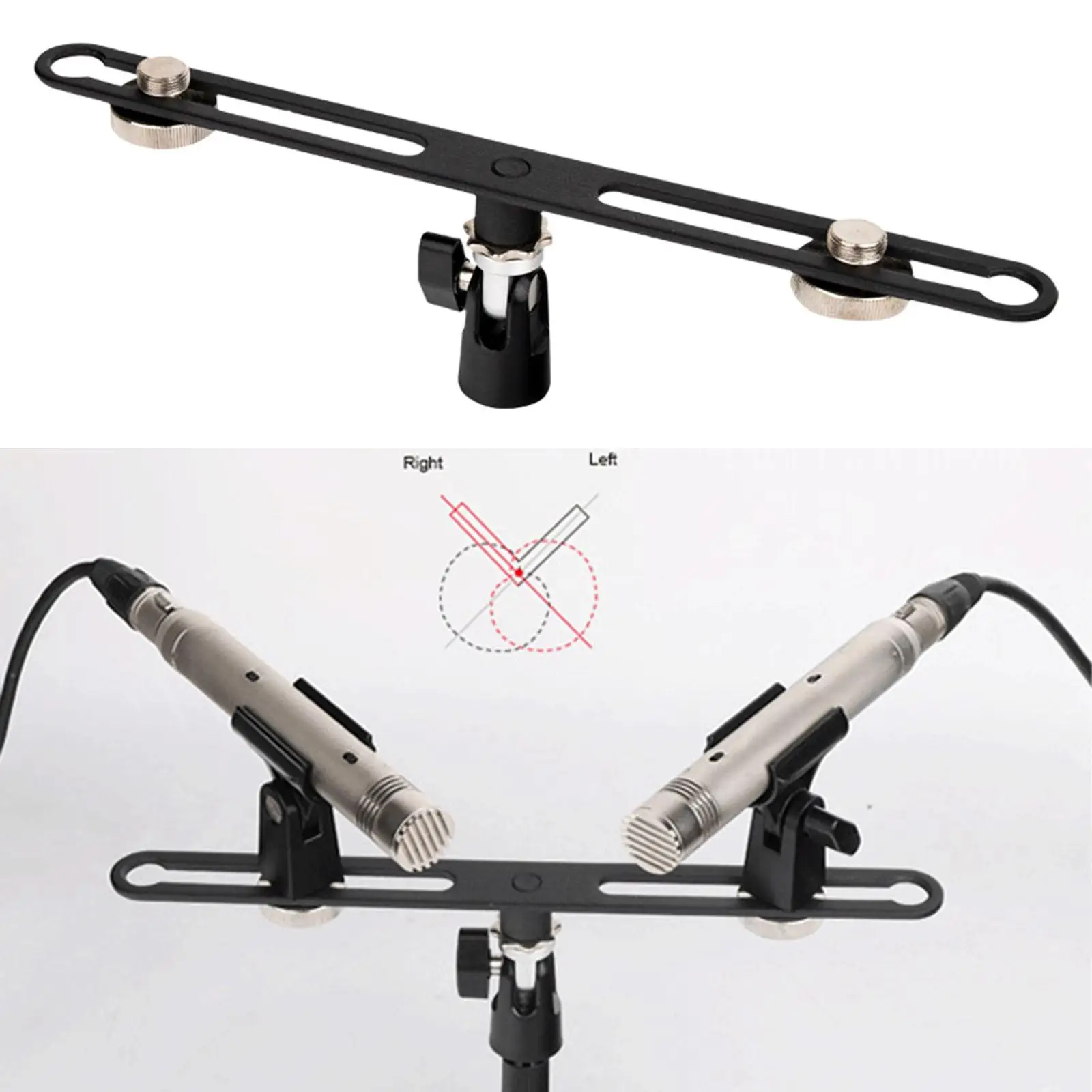 Adjustable Microphone Bar for Accommodates Two Microphones Press Conference