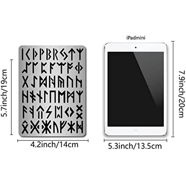 Runes Stencil Stainless Steel Ancient Alphabet Elder Futhark Plantillas  Abecedarios Template Gothic Font Lettering Stencils - Jewelry Findings &  Components - AliExpress