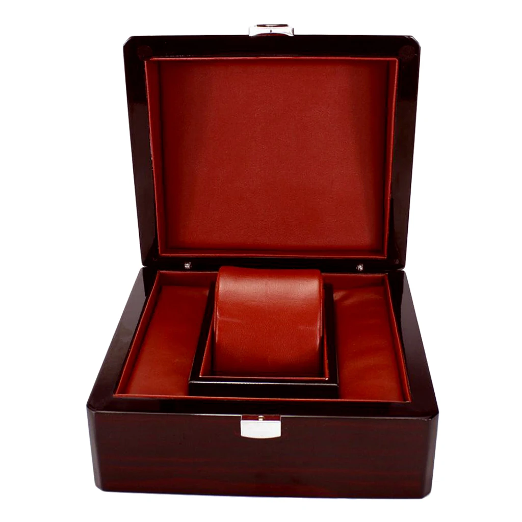 Black Single Slot Wood Watch Case Wristwatch Box Organizer Jewelry Storage