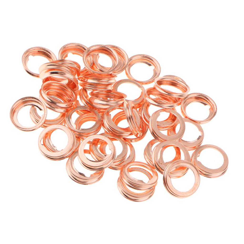 50 Pcs 14mm Car Oil Drain Plug Gasket Crush Washer Rings for toyota   for vw  Etc Auto Car Accessories