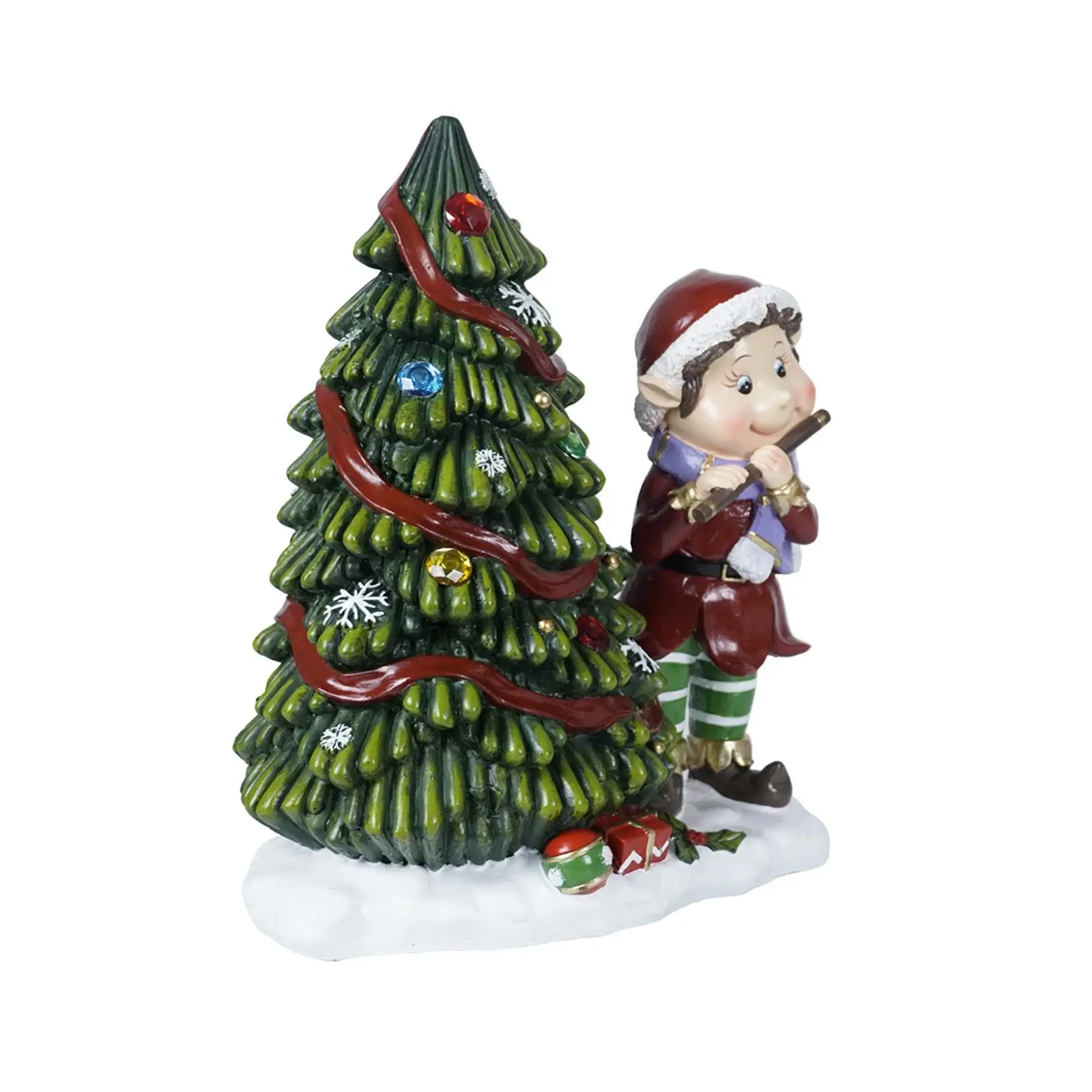 Tabletop Christmas Xmas Tree Decoration Flute Elf Ornament for Party Holiday