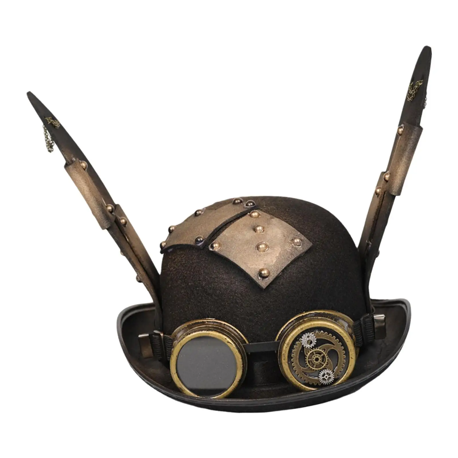 Halloween Steampunk Hat with Goggles Black Top Hat Masquerade Costume Party Detachable Goggle Retro Steampunk Goggles Glasses