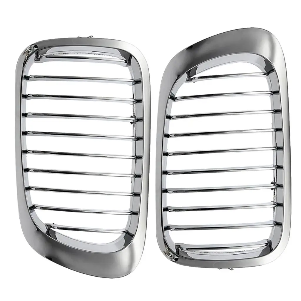 2 Pieces Chrome Front Kidney Grille for bmw E46 M3 2DR 99-06