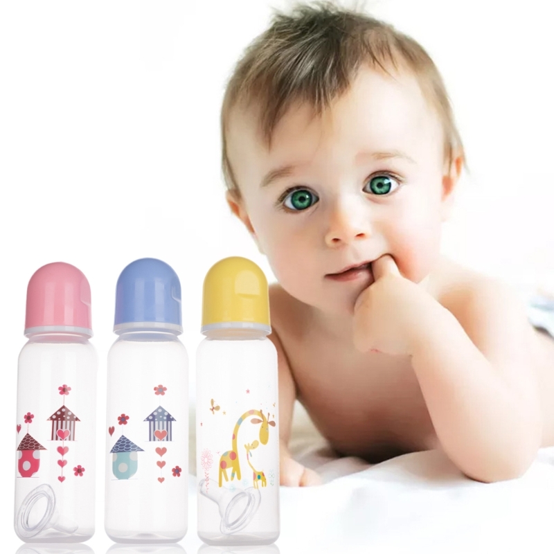 Schöne-design Baby Milch Flasche Baby Fütterung Flasche 250ml Kapazität Standard-auslauf PP Material Baby Flasche 7-zoll Höhe A2UB – Detail 3