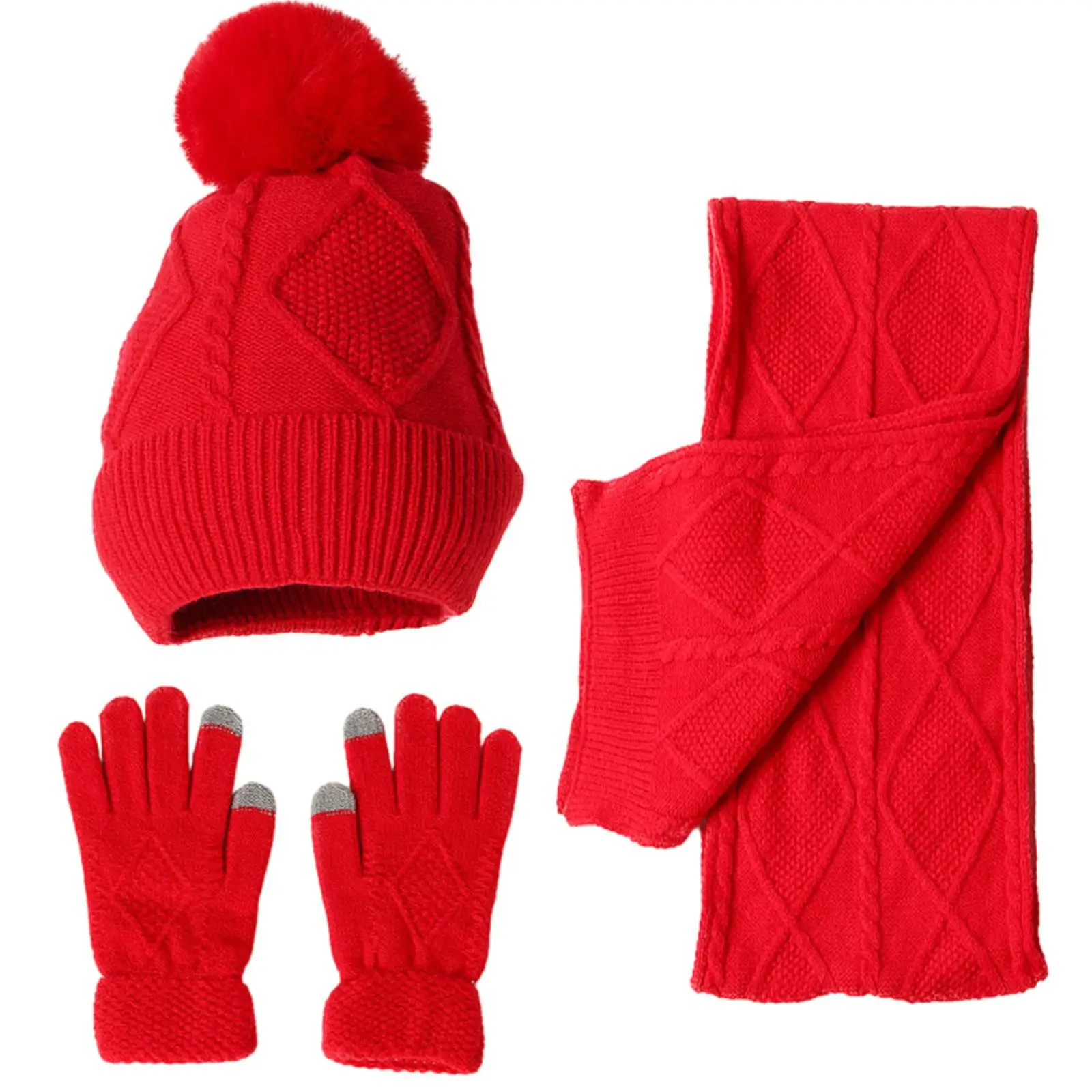 Winter Hat Scarf Gloves Winter Cold Cap for Cold Weather Adults Cap Beanie for Outdoor Sports Skiing Hiking Fishing Holiday