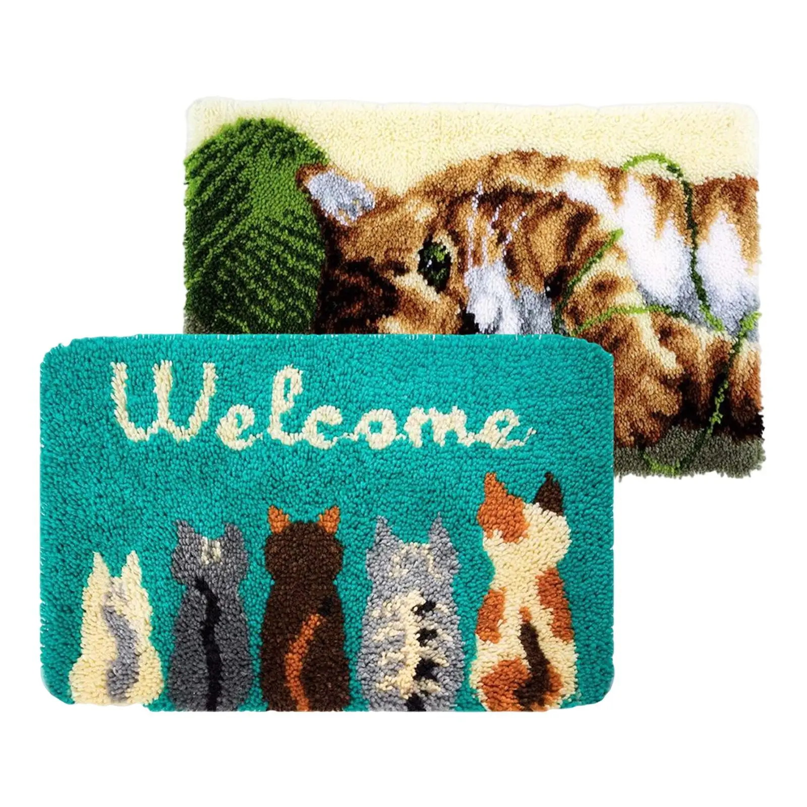 Cat Latch Hook Craft Kit Festival Gift Carpet Latch Hooking Kits Adult
