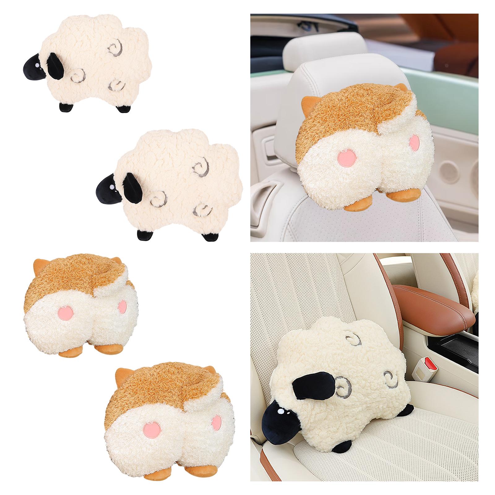 Car Pillow Fittings Plush Car Seat Pillow for Travelling Driving Office