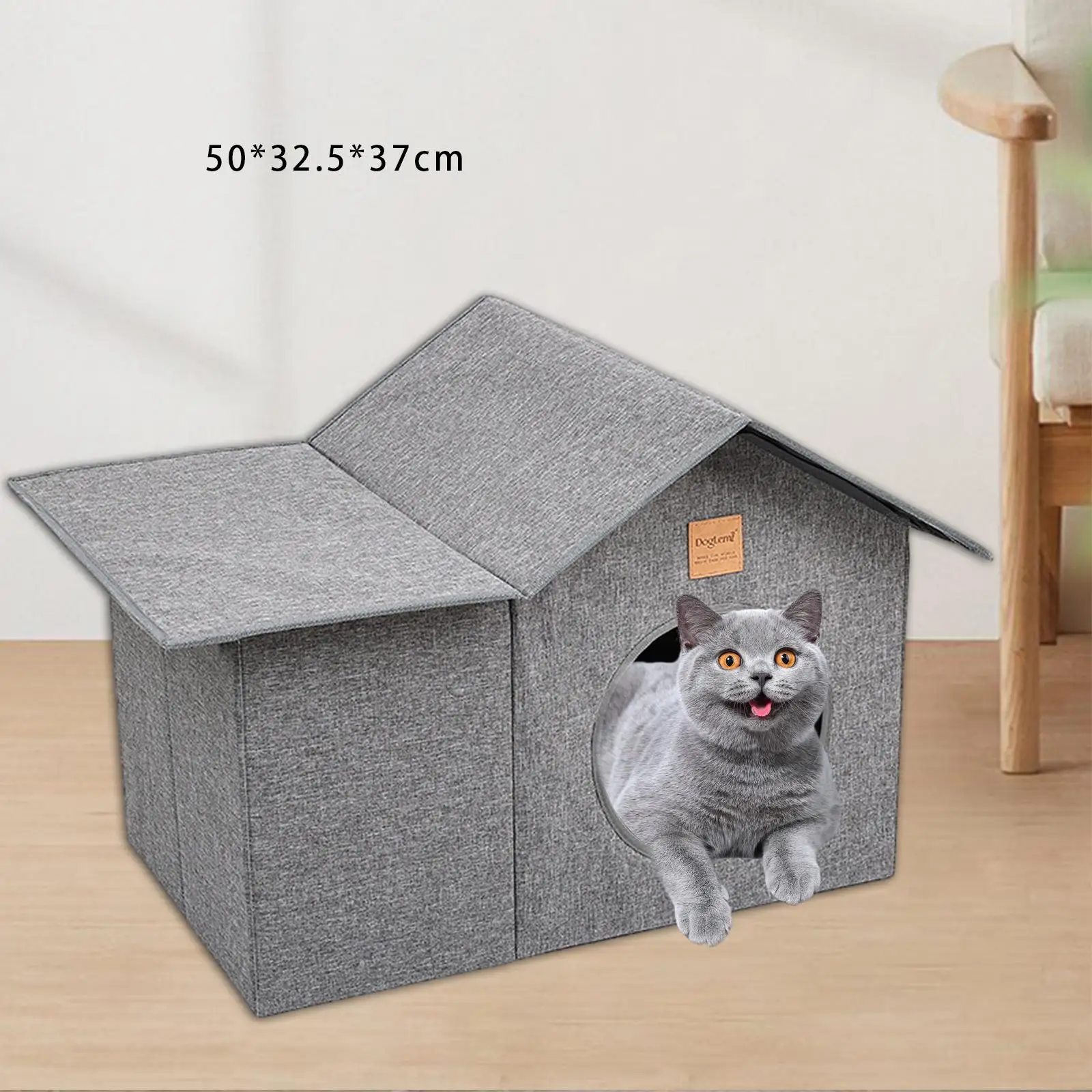 Outdoor Pet Shelter Stray Cat Shelter Warm House Cat House Foldable Cave House for Garden Lawn Courtyard Outdoor Indoor Cats Dog