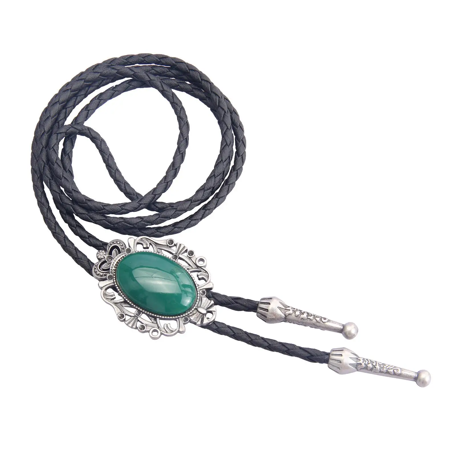 Retro Style Bolo Tie Oval Pendant Clothing Accessory for Graduation Wedding