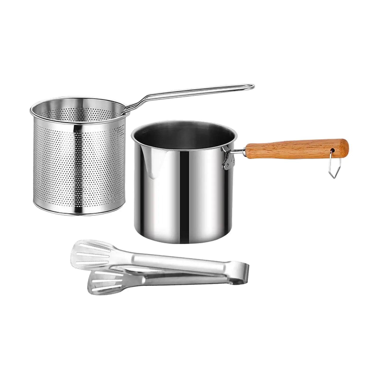 Deep Frying Pot with Lids Deep Fryers Frying Pot Kitchen Cooking Tools Frying Basket Pasta Basket for Home Outdoor Camping