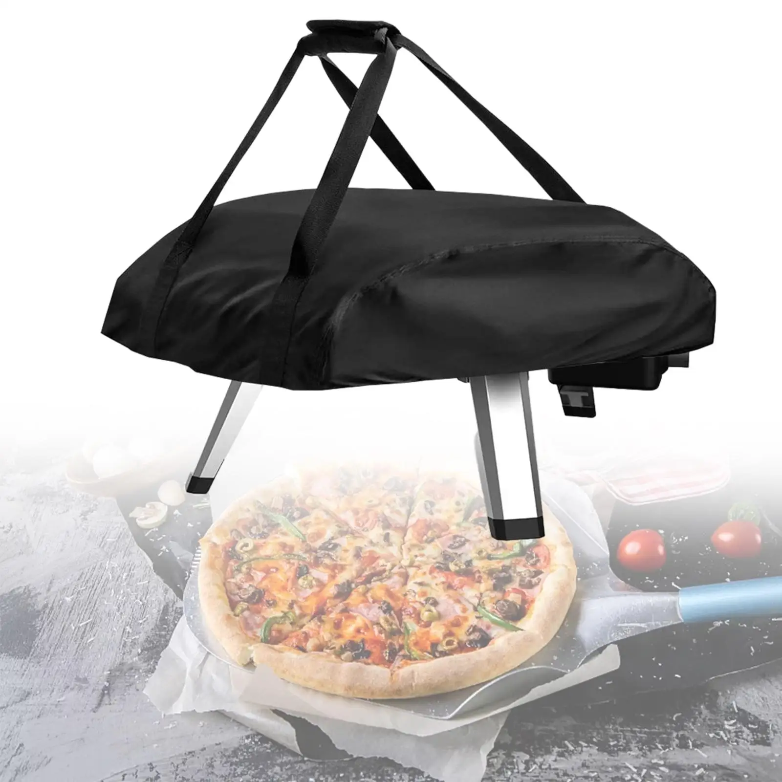 16 Camping Pizza Oven Cover with 2 Webbing Oxford Cloth Fittings Portable High Strength Dustproof for Garden Barbecue