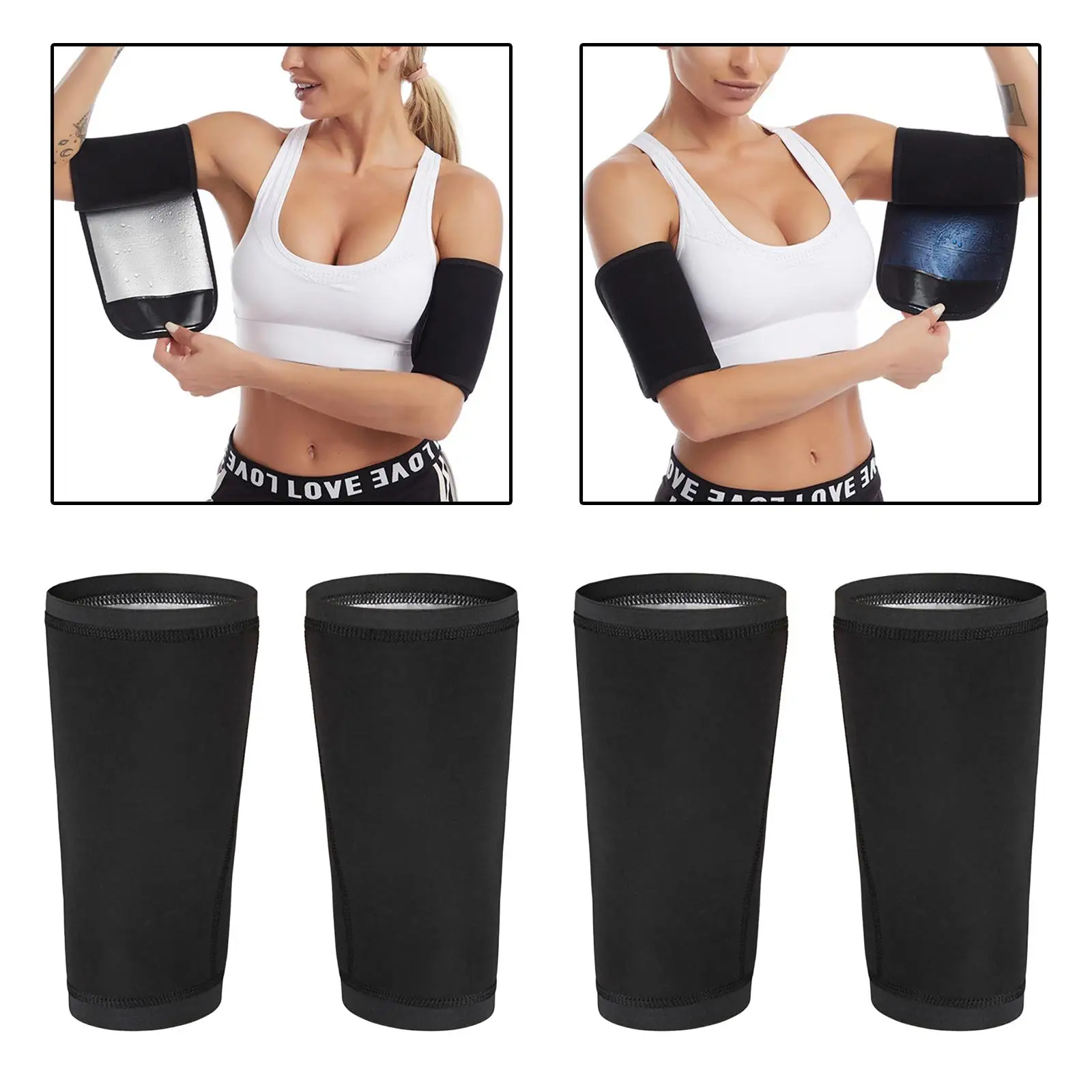 Arm  for  - Arm Slimmers for  Pair Neoprene Sauna sleeves  Wraps Sweat Arm Bands 