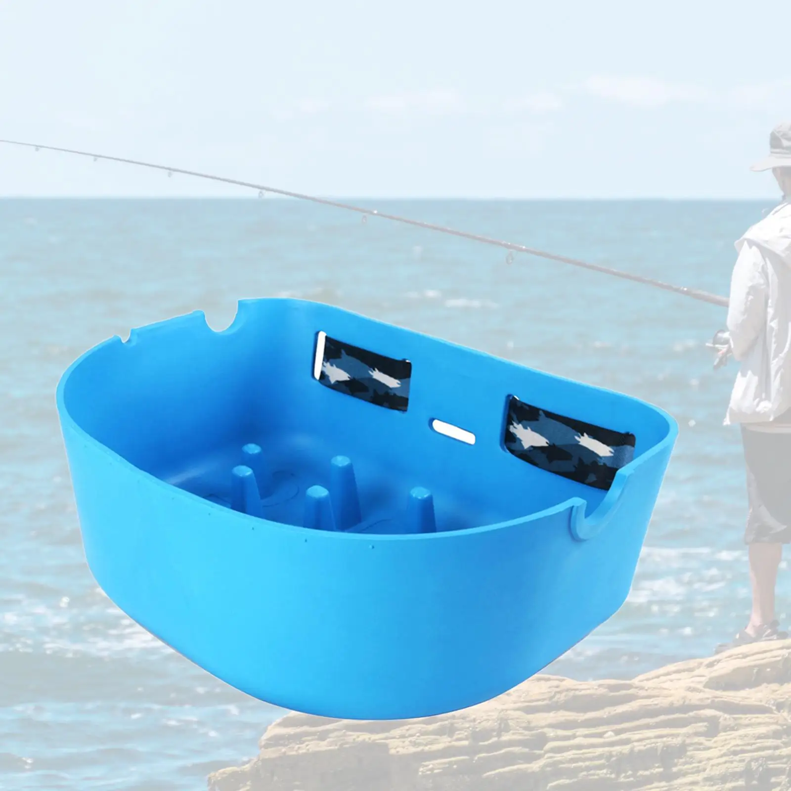 Multifunctional Fly Fishing Stripping Basket Easy-Empty Fishing Line Tray W/ Wide Belt Super Light Line Basket for Fishing Boat