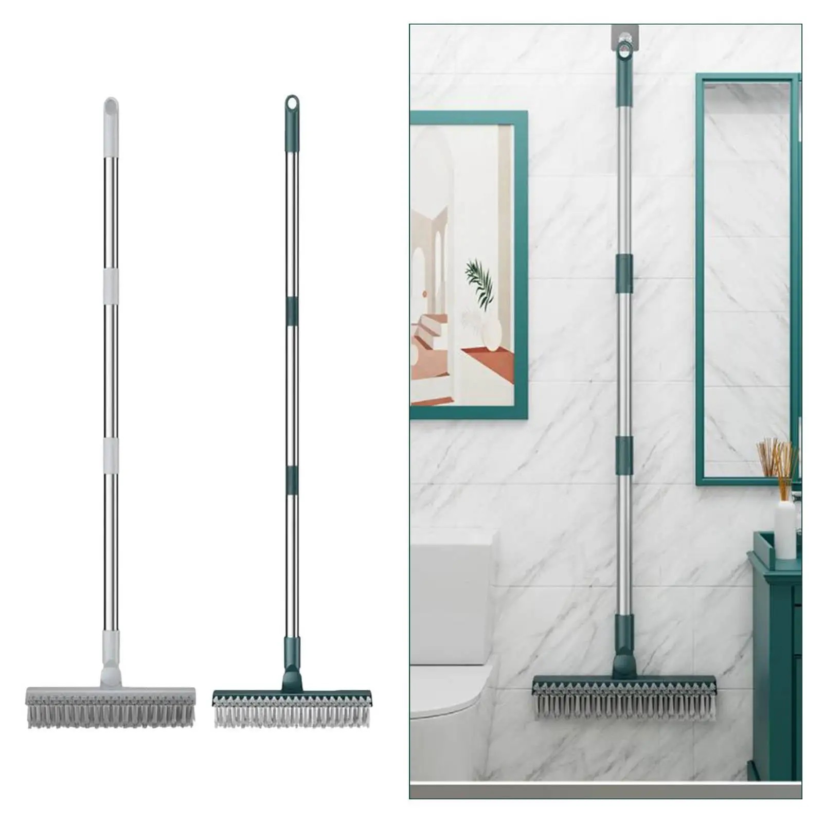 Floor Scrub Brush Stiff Brush Floor Brush Detachable Long Handle Shower Floor Scrubber for Living Room Household Wall Countertop