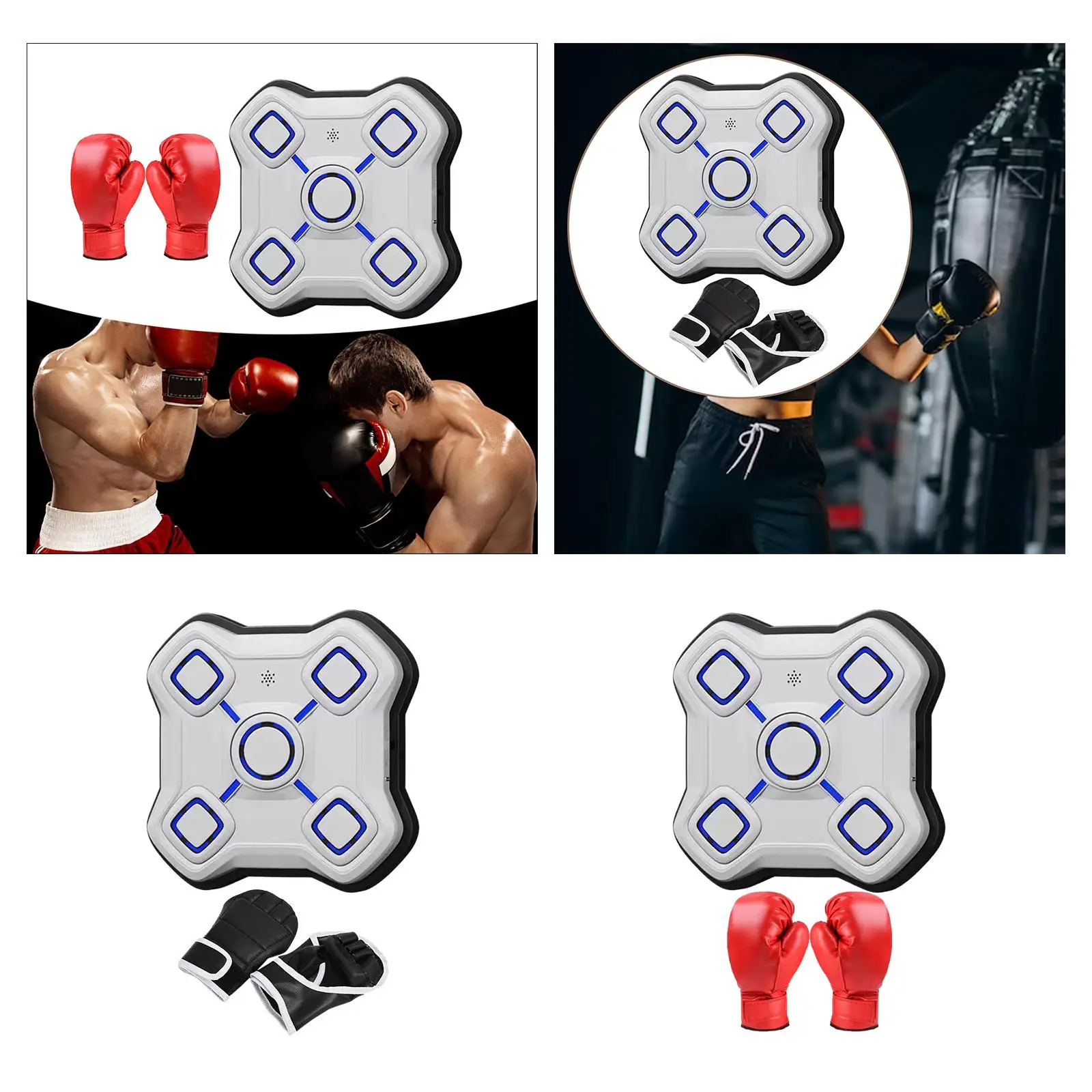 Music Boxing Machine Music Boxing Wall Target with Lights Adjustable Boxing Trainer Punching Pad for Taekwondo Exercise Focus