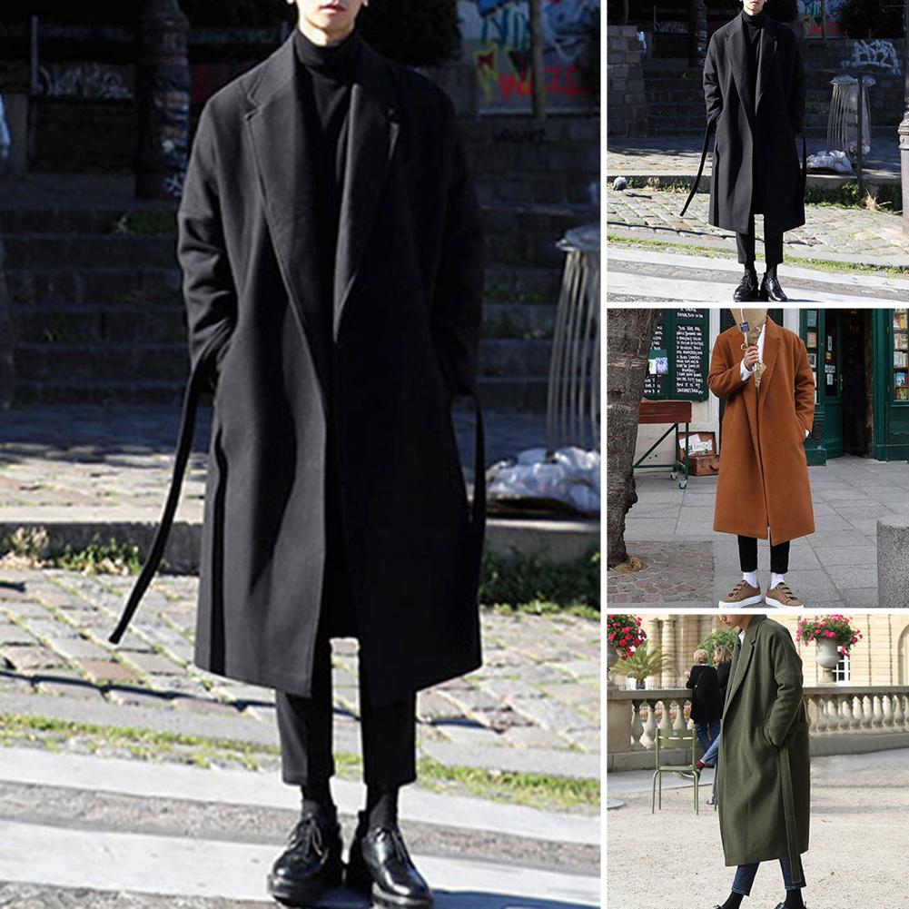 Description Picture 4 of itemMen Overcoat Trendy Loose Casual Stylish Autumn Winter Male Coat Long Sleeve Coat For Off-Duty Office Look Coat For Men