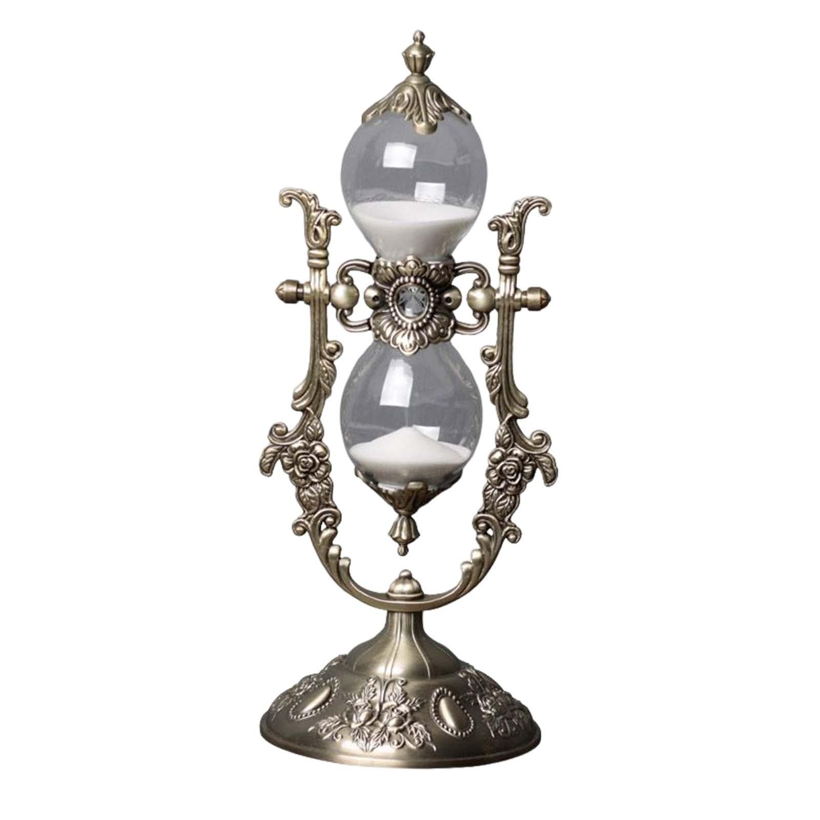 Description Picture 3 of itemEurope Retro Hourglass Sandglass 30 Min Decoration Flower Decorative Sand Clock for Desk