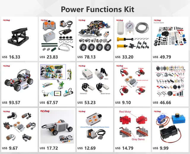 Enhanced Version Power Functions Parts M L XL Motor Technical Servo Motor  8-way Remote Control Set Power Group Upgrade