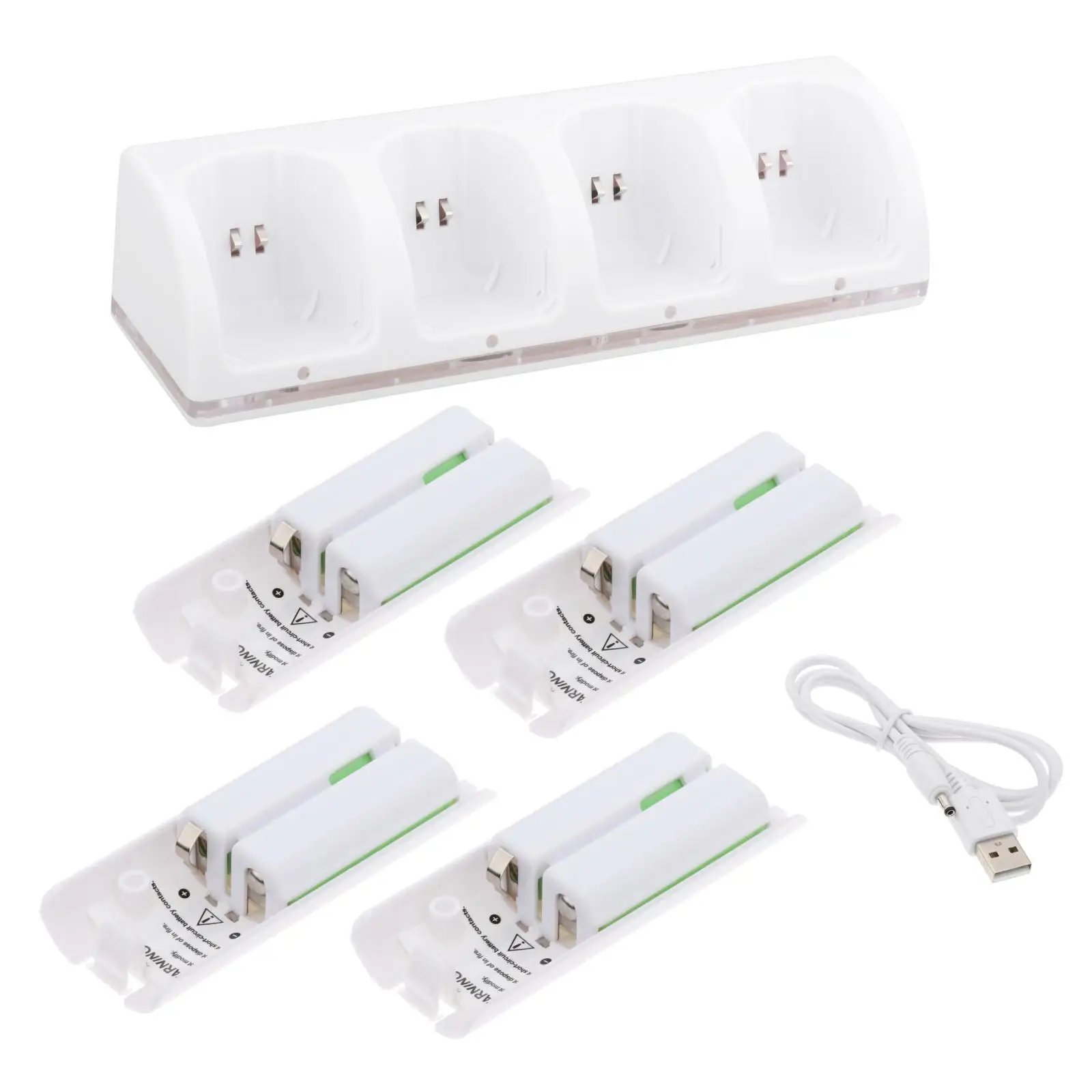 Charging Dock Station with 4 Rechargeable Batteries And USB Cable,  Battery Charger for Controller Game Accessories