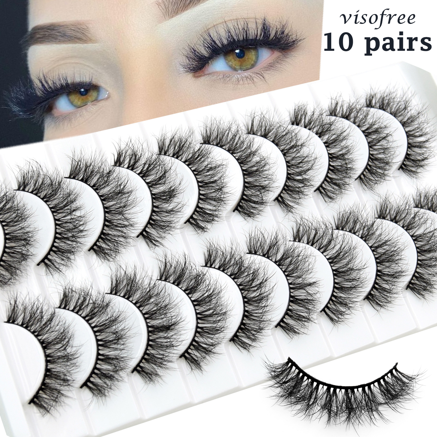 Best of Visofree 3 / 5 / 10 Pairs Natural False Eyelashes Fake Lashes Long Makeup 3D Mink Lashes Extension Eyelash Mink Eyelashes For Beauty Reviews & Tips