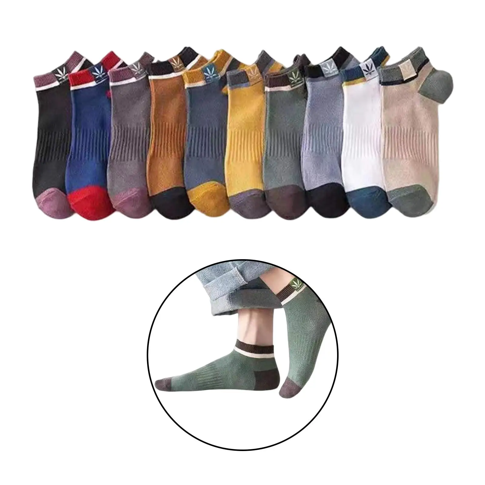 10 Pairs Mens Ankle Socks Soft Low Cut Sweat Wicking Casual Socks for Sports Men Women