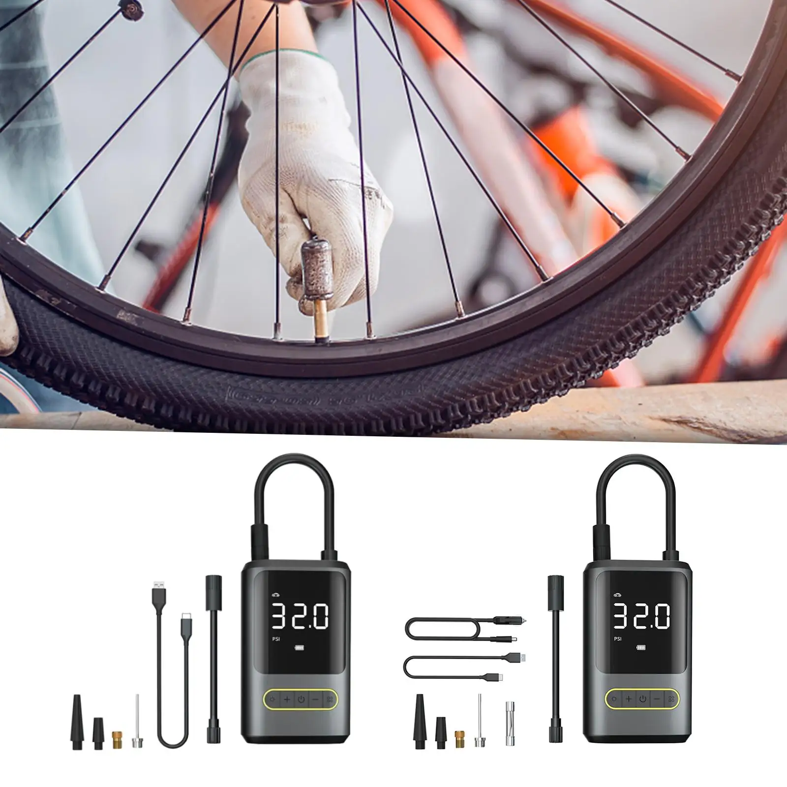 Automobile Tire Inflator Pump Mini Tyre Inflator for Bicycle Balls Cars