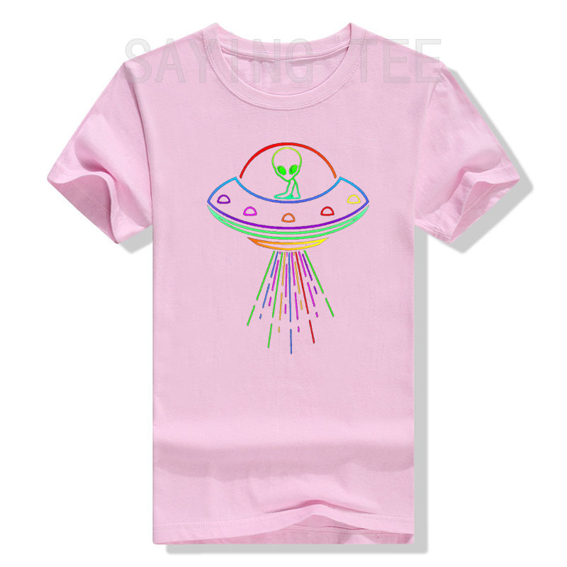 Space UFO Neon Light Rave Alien Lovers T-Shirt, lustige Science-Fiction-Grafik-T-Shirts, kurzärmelige Blusen, Aliens_voghion.com