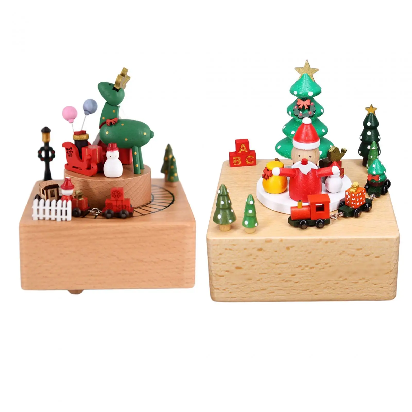 Rotating Music Box Castle Toy Christmas Themed Wind up Musical Box for Gift Birthday Anniversary Collectible Tabletop Decor