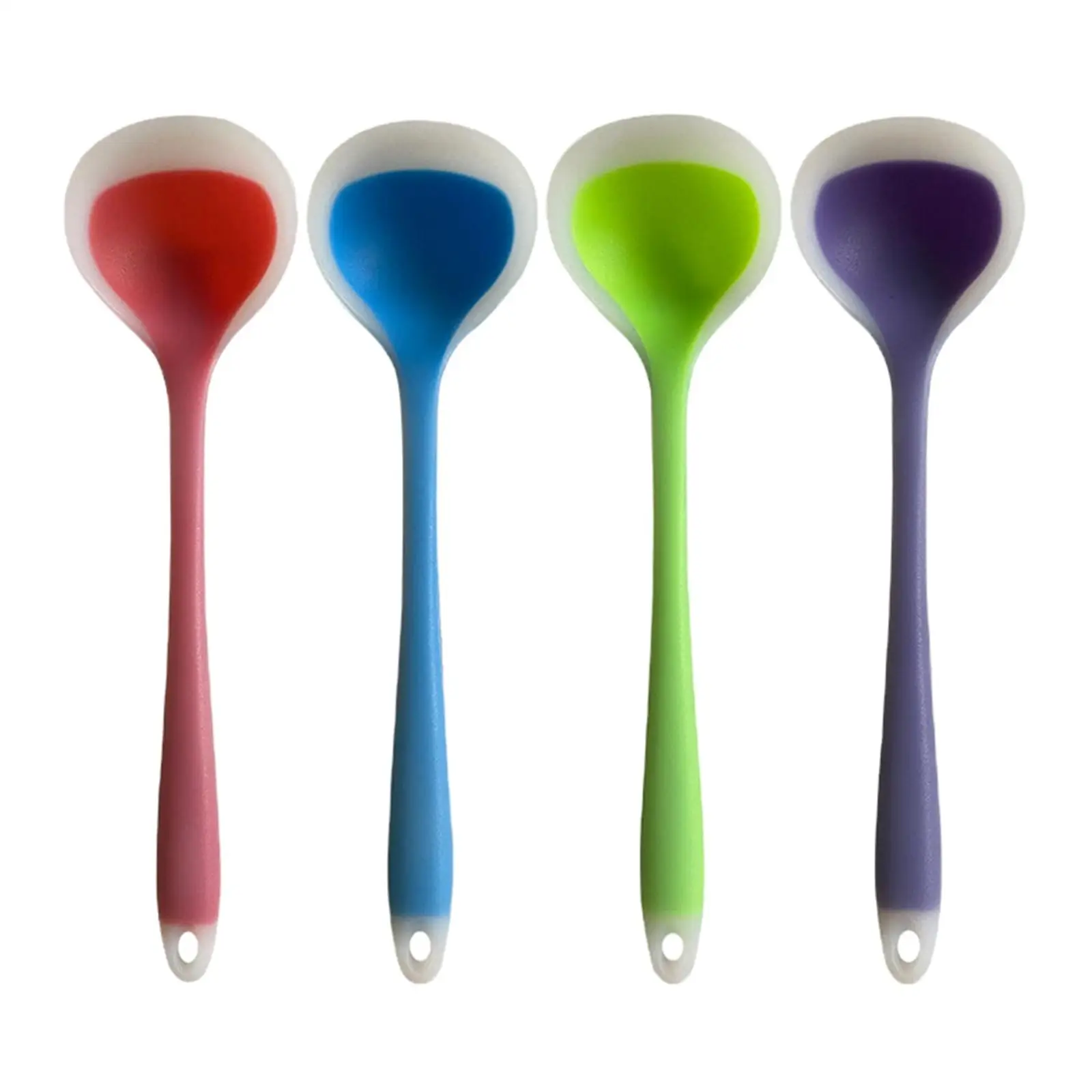 Heat Resistant Serving Spoon Flexible Silicone Soup Spoon Stirring Spoon for Stirring Cooking