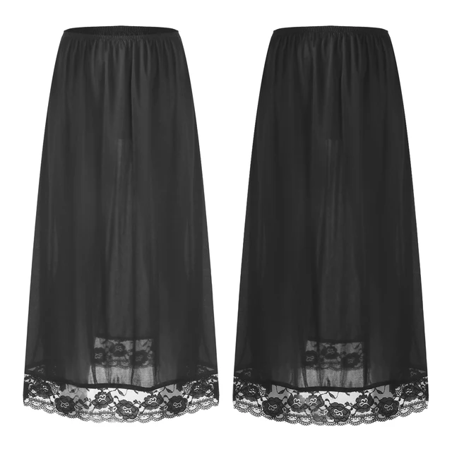 Women Half Slips Solid Casual Petticoat Skirt Knee Length Dress Lady  Underskirts Vestidos Bottoming Skirts Underdress Sleepwears - Slips -  AliExpress