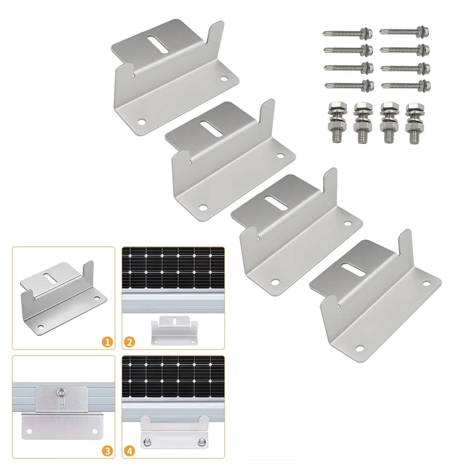 Solar Panel Mounting Z Brackets High Performance Durable Rust Free Roof Panels Z Bracket for Ship Off Grid Wall Boats Yacht